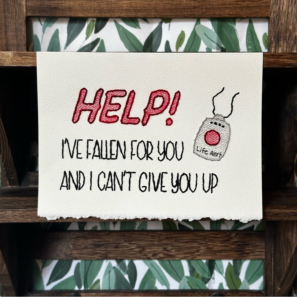 Hand-Embroidered Valentine’s Day Card - Life Alert